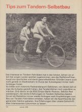 "Tips zum Tandem-Sebstbau" (A), in: practic 3/1986.