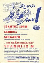 Werbeblatt für Produkte der Firma Theilig, 1956.