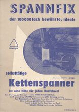 Werbeblatt für den Kettenspanner SPANNFIX, 1956.