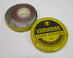 VORWERK-Felgen-Klebeband für Schlauchreifen (textiles Trägerband mit rotem Kleber)
