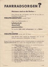 Anzeige für "Perlifin"-Ersatzbereifung aus Autoreifen, belegt für 1948. Sächsischer Hersteller, Name bislang unbekannt.